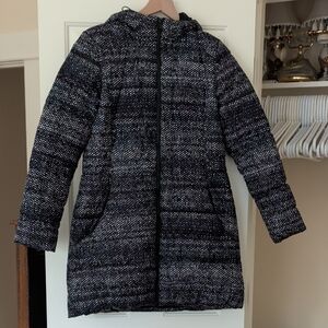 Women's Black and Gray Puffer Coat